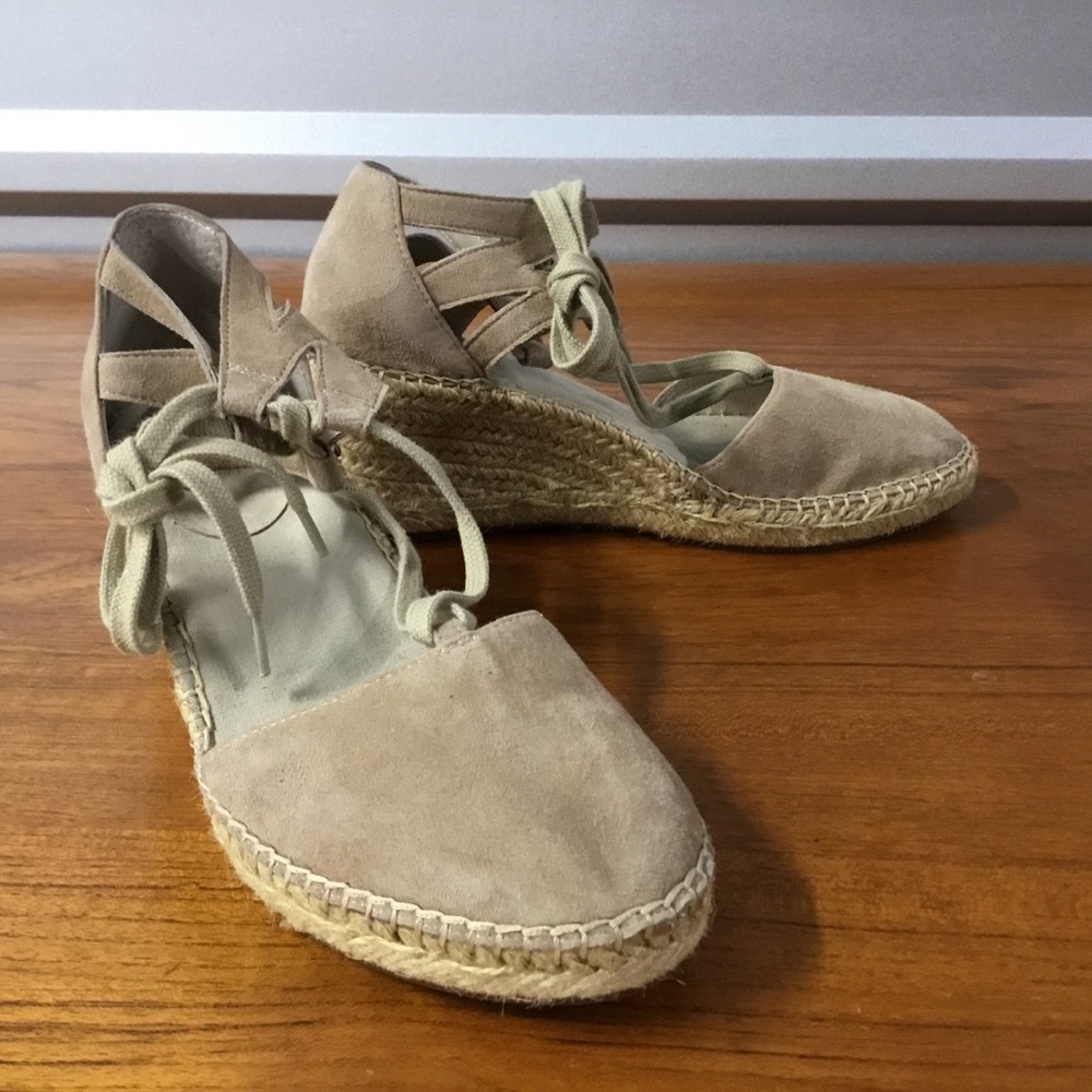 Abeo Women Dee Tan Suede Lace Up Fisherman Bio System Espadrilles Sandal Size 7